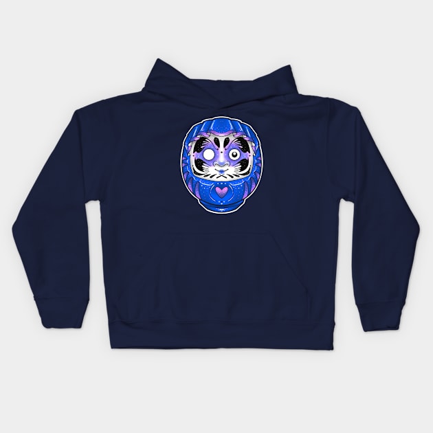 blue daruma doll Kids Hoodie by weilertsen